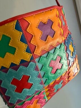 Vintage Patchwork Leather Crossbody Bag (80s/90s)